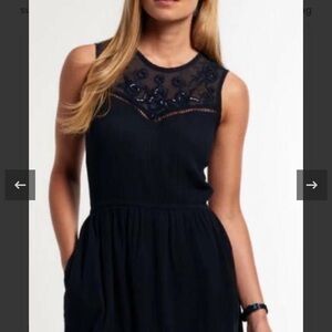 Superdry Navy Sleeveless Midi Dress